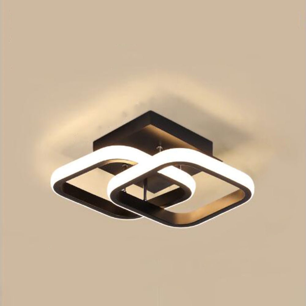 Overlappende geometrisk loftslampe, akryl diffusorer, gennemsigtigt skær