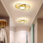 Loftlampe, to sammenflettede ringe, gennemsigtige akryl-diffusorer