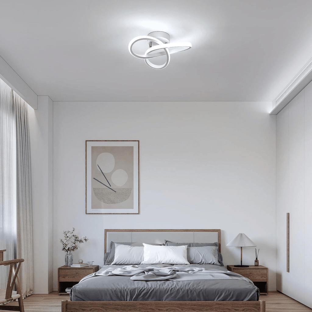Overlappende geometrisk loftslampe, akryl diffusorer, gennemsigtigt skær