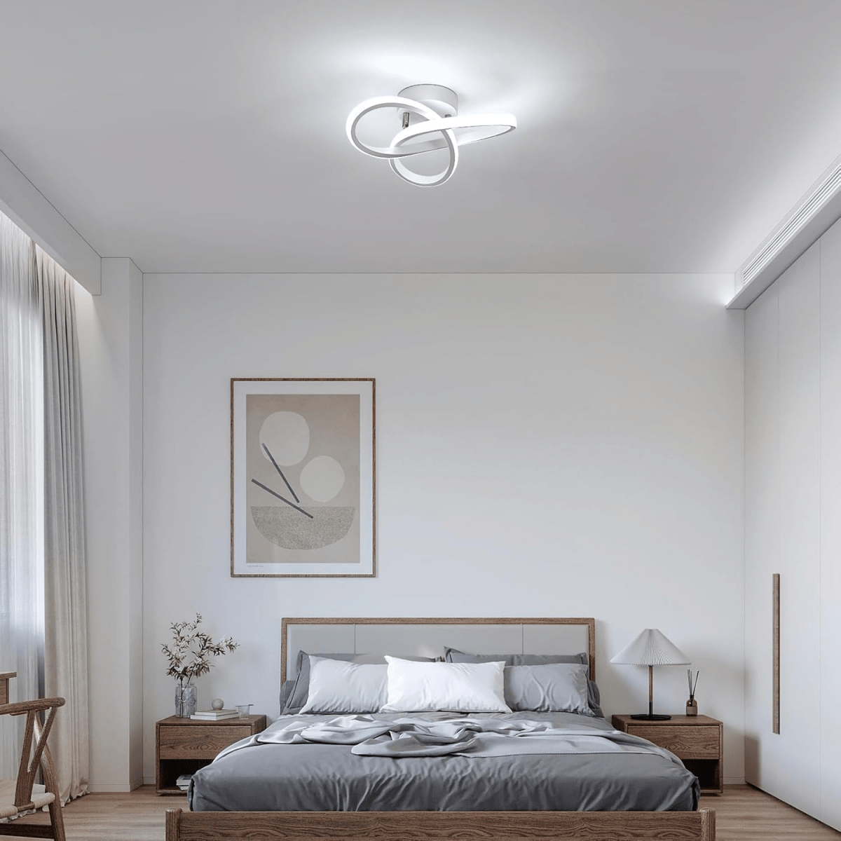 Overlappende geometrisk loftslampe, akryl diffusorer, gennemsigtigt skær