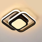 Loftlampe, to sammenflettede ringe, gennemsigtige akryl-diffusorer