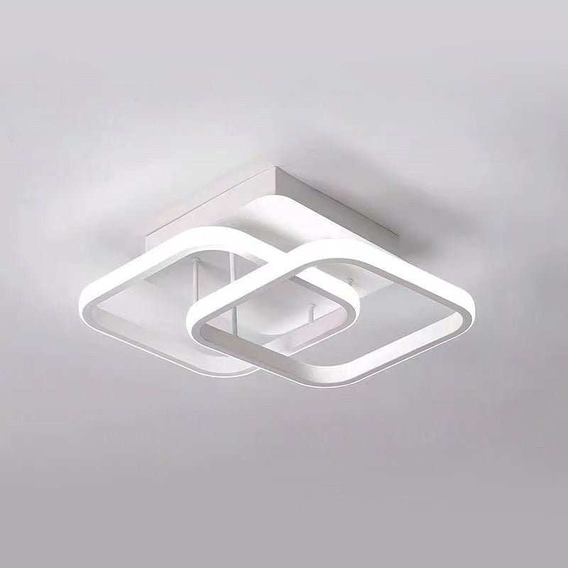 Overlappende geometrisk loftslampe, akryl diffusorer, gennemsigtigt skær
