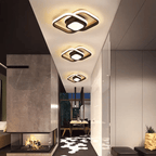 Loftlampe, to sammenflettede ringe, gennemsigtige akryl-diffusorer
