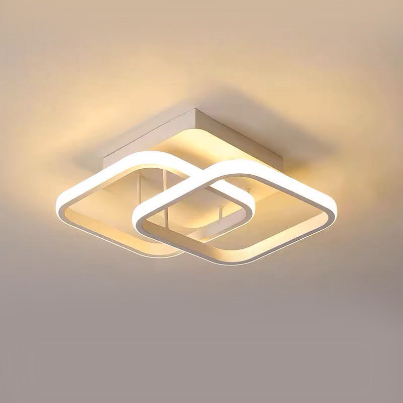 Overlappende geometrisk loftslampe, akryl diffusorer, gennemsigtigt skær