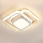 Loftlampe, to sammenflettede ringe, gennemsigtige akryl-diffusorer