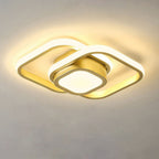 Loftlampe, to sammenflettede ringe, gennemsigtige akryl-diffusorer