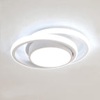 Loftlampe, to sammenflettede ringe, gennemsigtige akryl-diffusorer