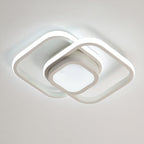 Loftlampe, to sammenflettede ringe, gennemsigtige akryl-diffusorer
