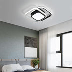 Loftlampe, to sammenflettede ringe, gennemsigtige akryl-diffusorer