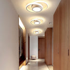 Loftlampe, to sammenflettede ringe, gennemsigtige akryl-diffusorer