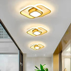 Loftlampe, to sammenflettede ringe, gennemsigtige akryl-diffusorer