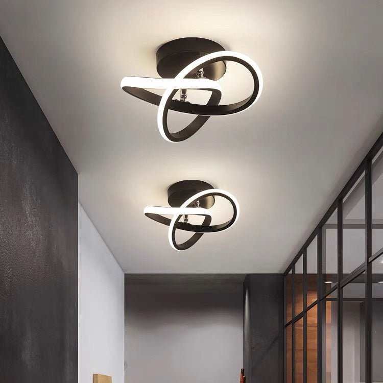 Overlappende geometrisk loftslampe, akryl diffusorer, gennemsigtigt skær