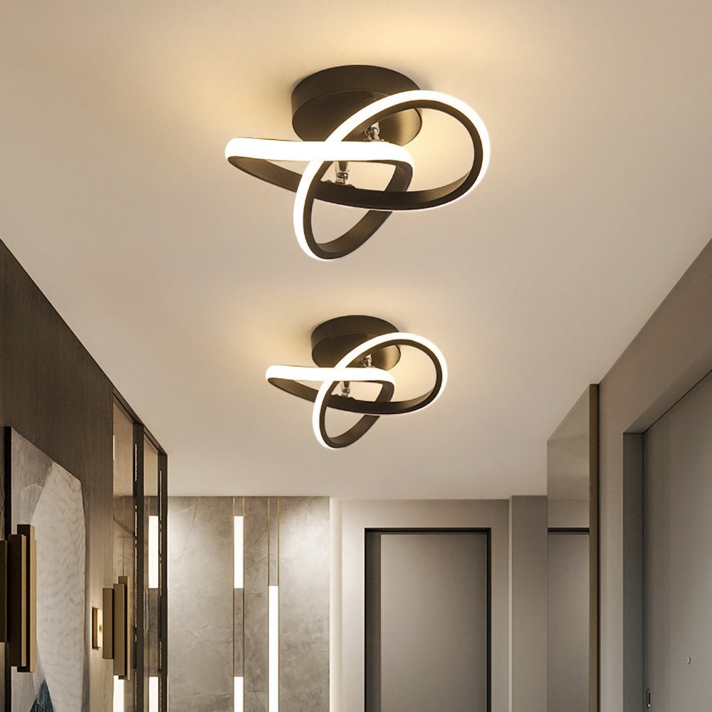 Overlappende geometrisk loftslampe, akryl diffusorer, gennemsigtigt skær