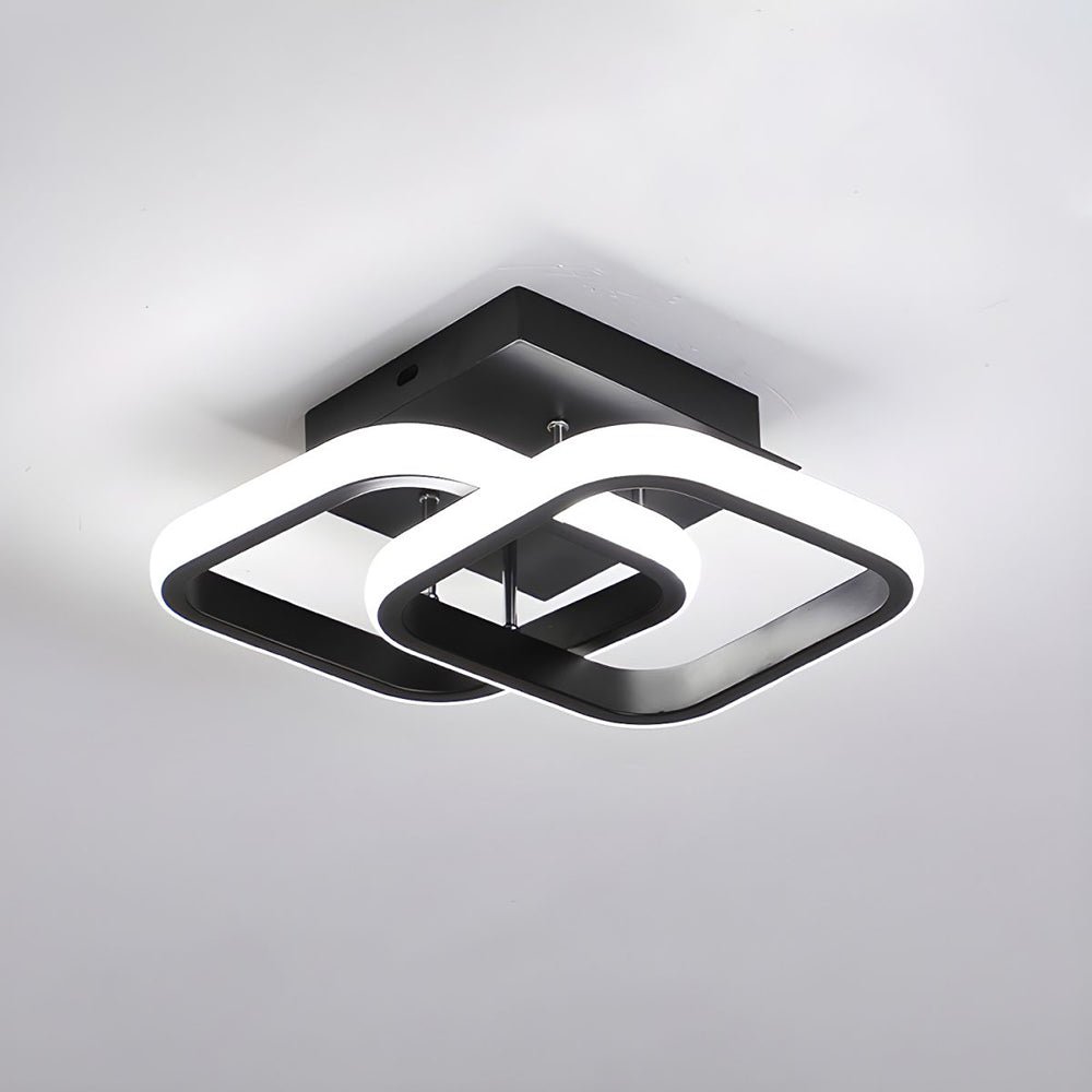 Overlappende geometrisk loftslampe, akryl diffusorer, gennemsigtigt skær