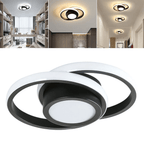 Loftlampe, to sammenflettede ringe, gennemsigtige akryl-diffusorer