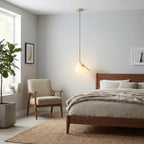 Taklampe, nordisk stil, gullfarget jernramme, glasskuppel, 12 tommer