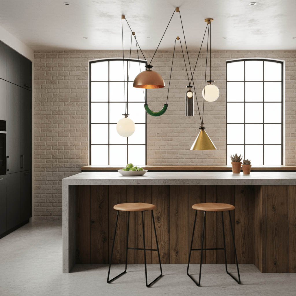 Geometrisk lysekrone, modulære glasskærme, E14-fatning, guld eller sort