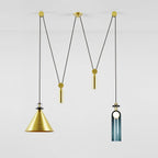 Geometrisk lysekrone, modulære glasskærme, E14-fatning, guld eller sort