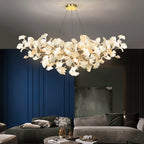 Horizon Bloom Gingko lysekrone, loftslampe med porcelænsblade, 7 størrelser
