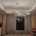 Horizon Bloom Gingko lysekrone, loftslampe med porcelænsblade, 7 størrelser