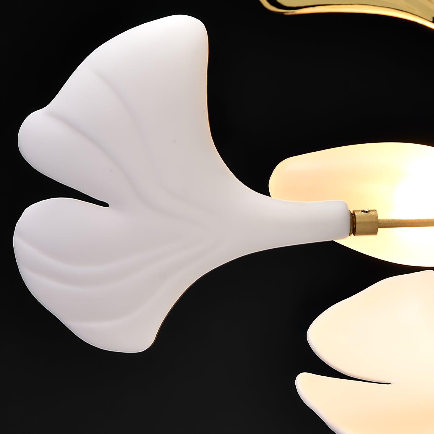 Horizon Bloom Gingko lysekrone, loftslampe med porcelænsblade, 7 størrelser