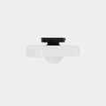 The mounting plate and shade of this Clérachic ceiling light shown apart, seen from below on a plain backdrop.