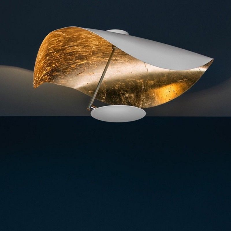 Loftlampe, buet skærm i stål, integreret LED, dæmpbar