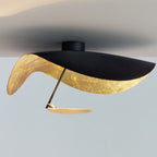 Loftlampe, buet skærm i stål, integreret LED, dæmpbar