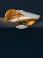 Loftlampe, buet skærm i stål, integreret LED, dæmpbar