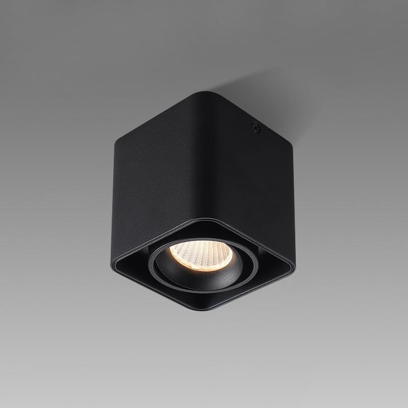 This black single-light Clérachic spotlight is shown unlit at an angle against a plain grey background.