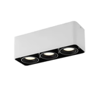 This white three-light Clérachic spotlight is shown unlit at an angle on a plain white background.