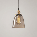 Luminária de Teto com Abajur de Vidro Transparente em Forma de Sino, Estilo Vintage, 12 Polegadas