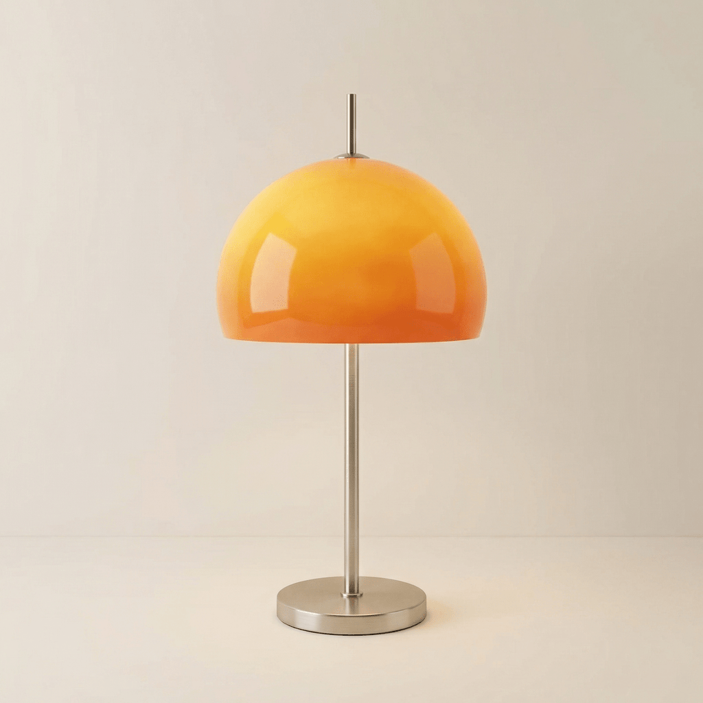 Table Lamp, Mushroom Dome Glass Shade, Gradient Finish, 12 Inches Tall