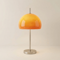 Table Lamp, Mushroom Dome Glass Shade, Gradient Finish, 12 Inches Tall