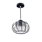 Luminária Pendente de Esfera de Vidro, Gaiola Geométrica de Arame, 12 Polegadas