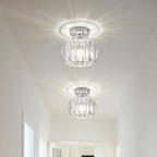 Luminária Pendente de Esfera de Vidro, Gaiola Geométrica de Arame, 12 Polegadas