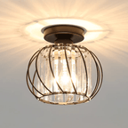 Luminária Pendente de Esfera de Vidro, Gaiola Geométrica de Arame, 12 Polegadas