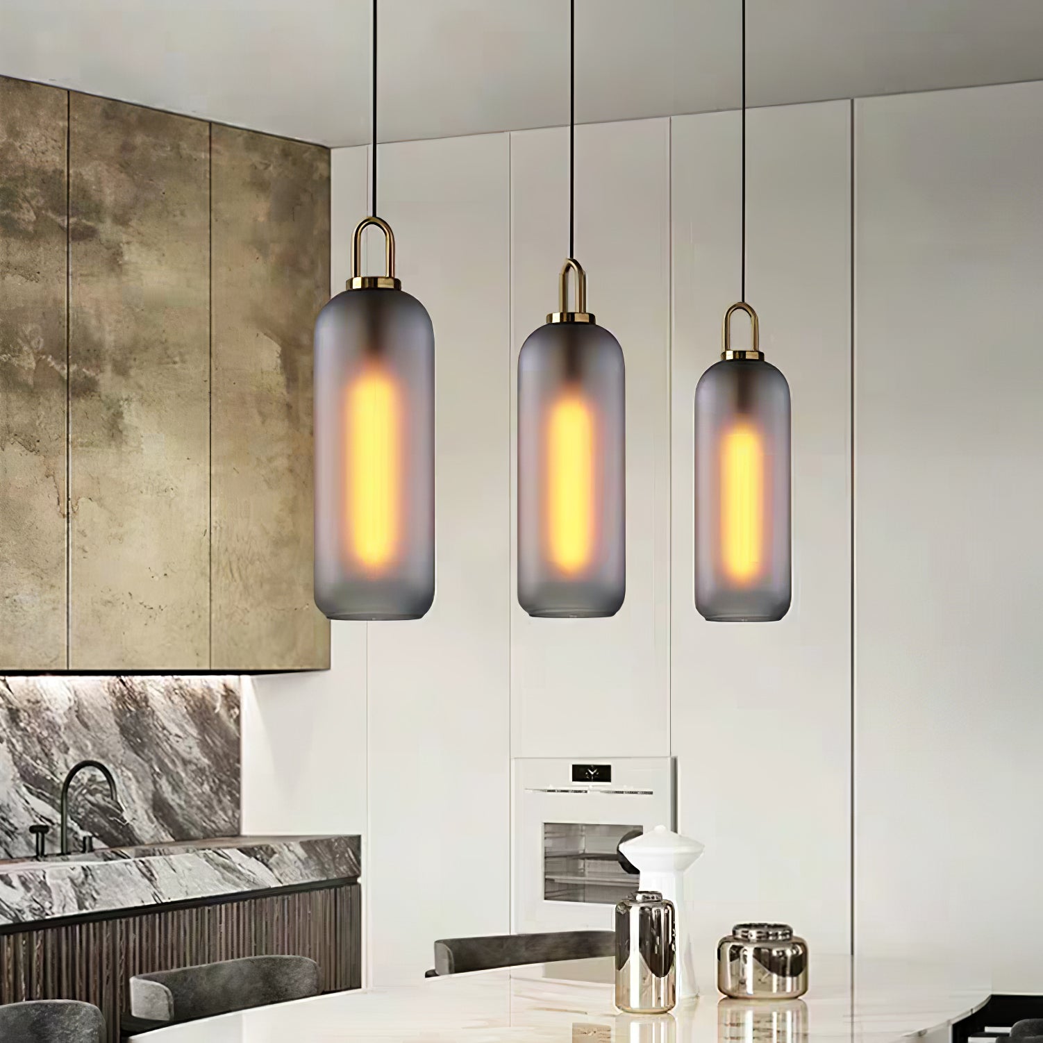 Pendant Light, Copper-Plated Glass Shade, E26/E27, Hardwired