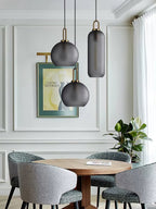 Pendant Light, Copper-Plated Glass Shade, E26/E27, Hardwired