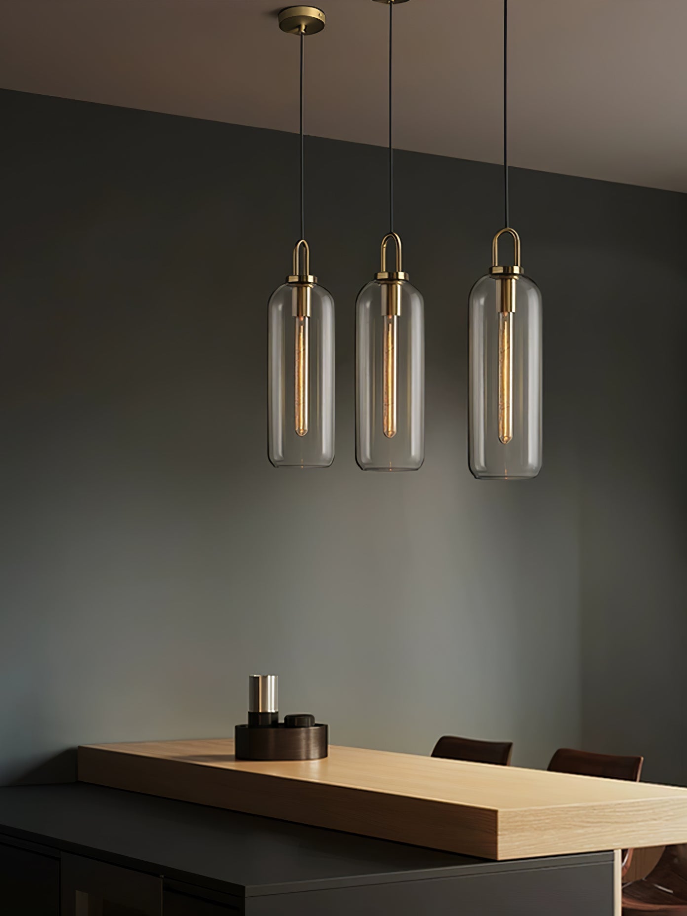 Pendant Light, Copper-Plated Glass Shade, E26/E27, Hardwired