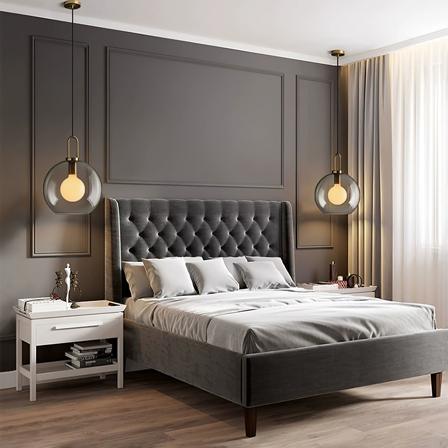 Pendant Light, Copper-Plated Glass Shade, E26/E27, Hardwired