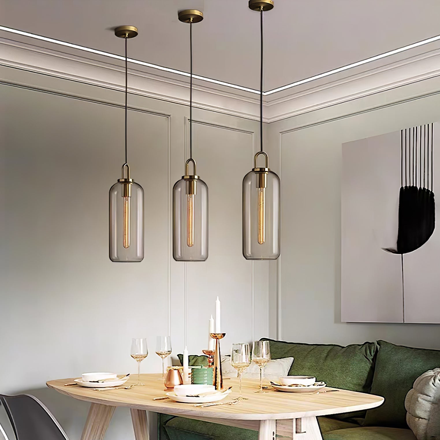 Pendant Light, Copper-Plated Glass Shade, E26/E27, Hardwired