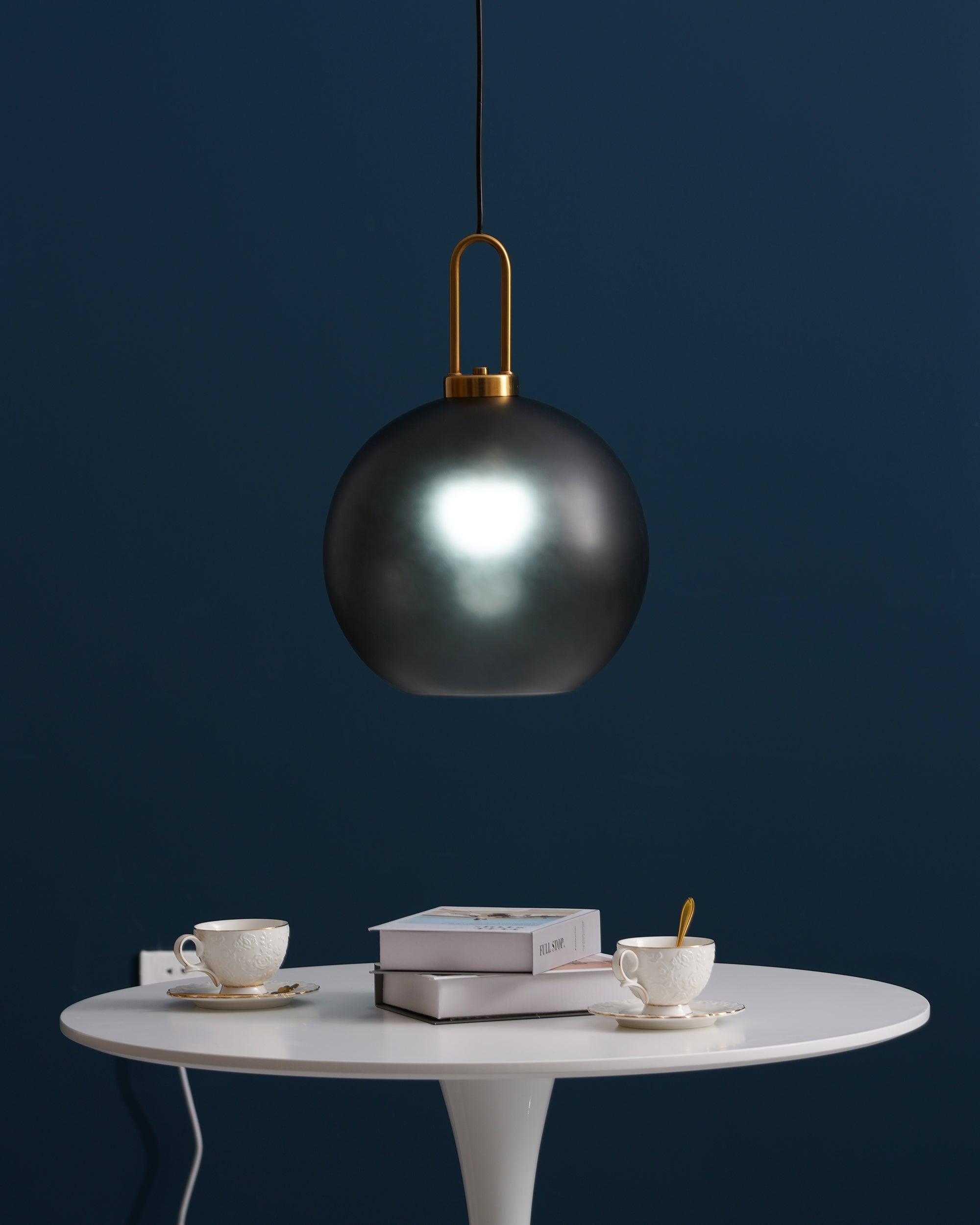 Pendant Light, Copper-Plated Glass Shade, E26/E27, Hardwired