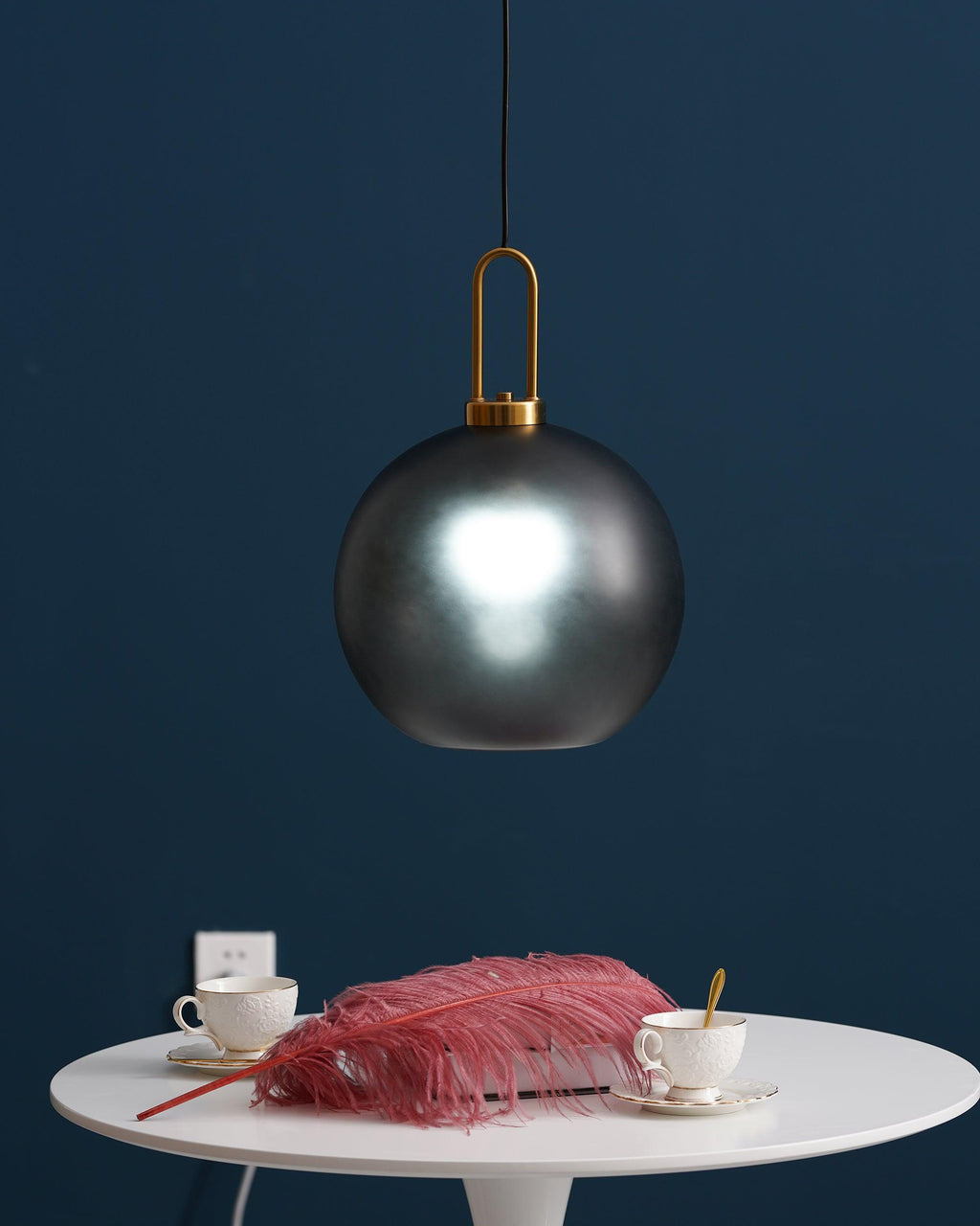 Pendant Light, Copper-Plated Glass Shade, E26/E27, Hardwired