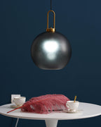 Pendant Light, Copper-Plated Glass Shade, E26/E27, Hardwired