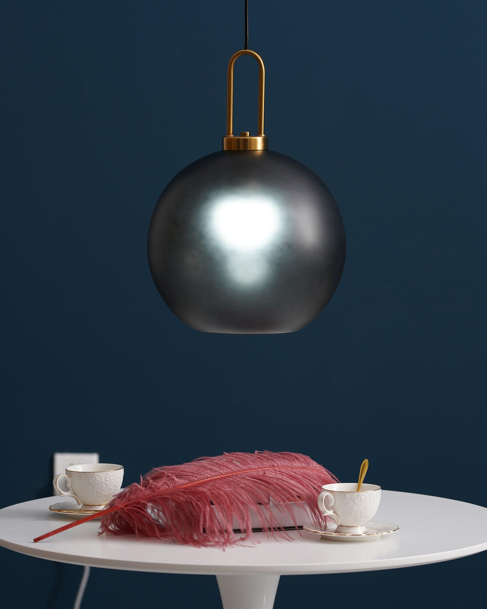 Pendant Light, Copper-Plated Glass Shade, E26/E27, Hardwired