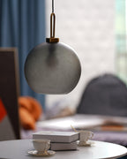 Pendant Light, Copper-Plated Glass Shade, E26/E27, Hardwired
