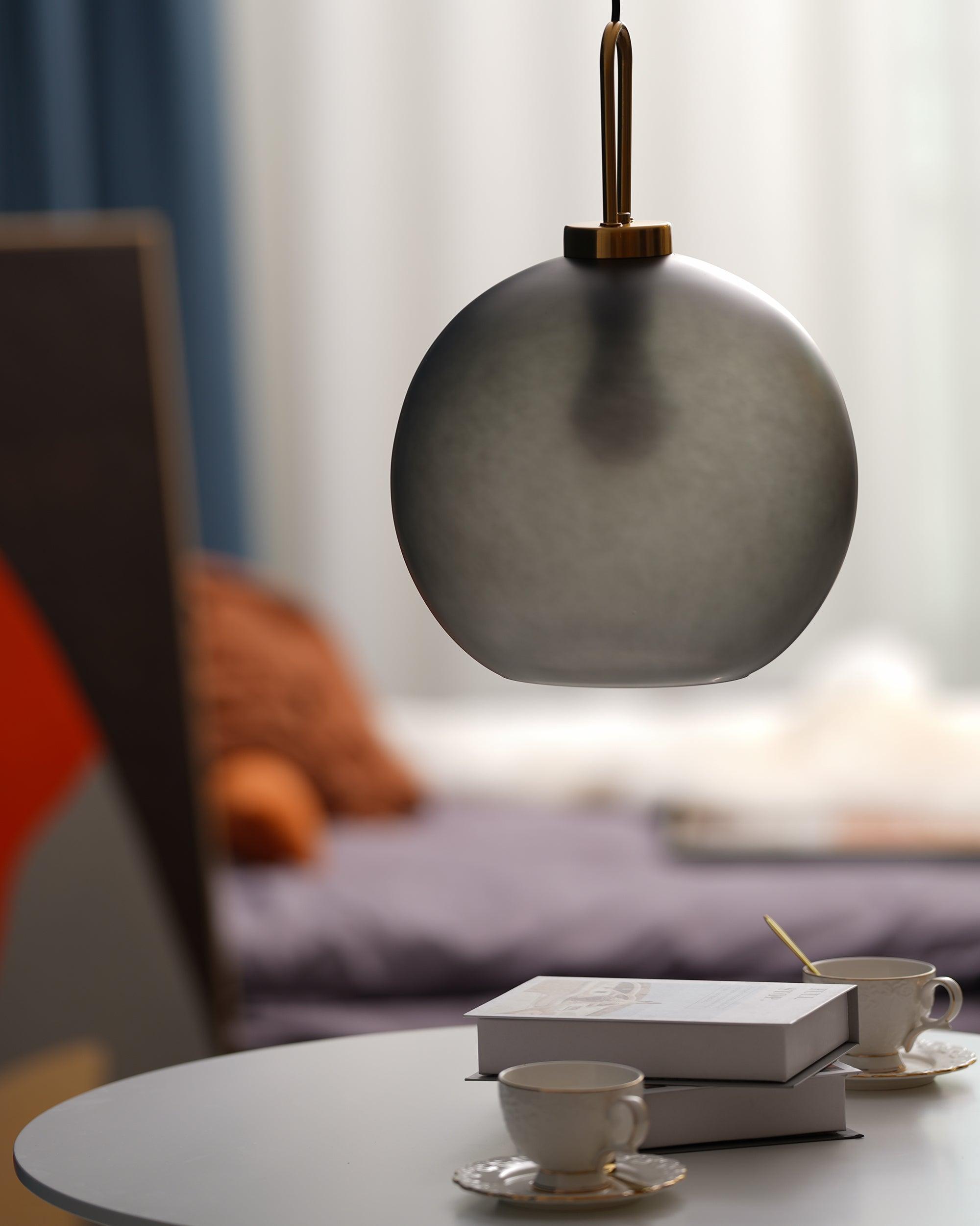 Pendant Light, Copper-Plated Glass Shade, E26/E27, Hardwired