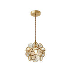 Handblown glass petal pendant light in a warm interior