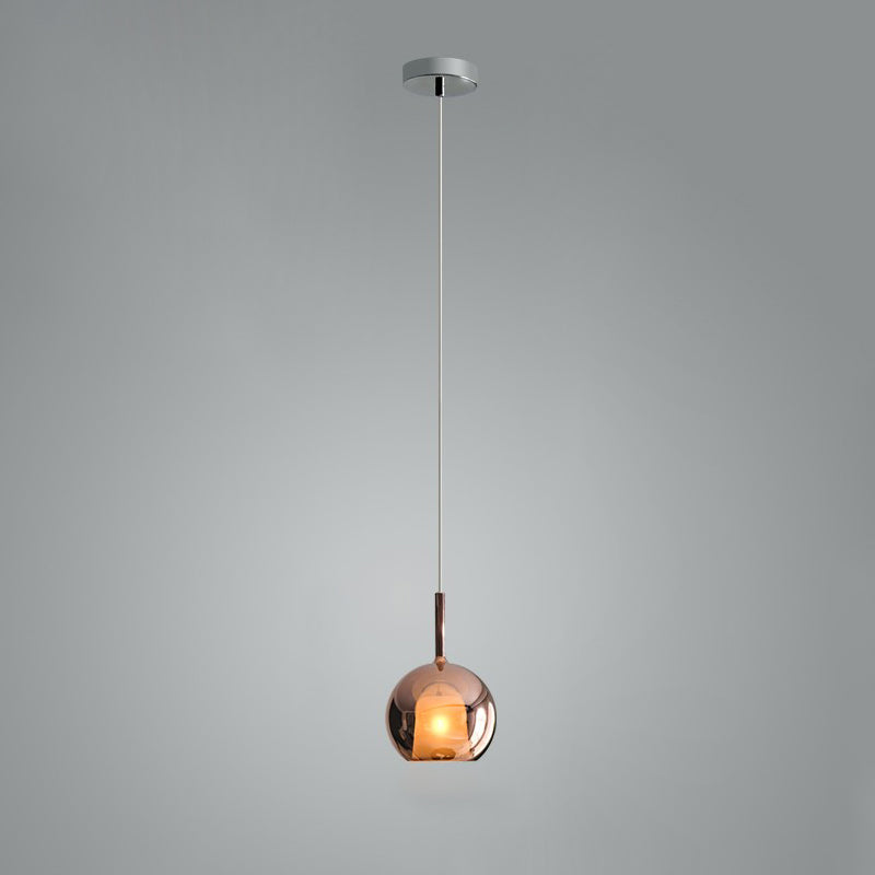 Clear blown glass globe pendant light with G4 LED bulb